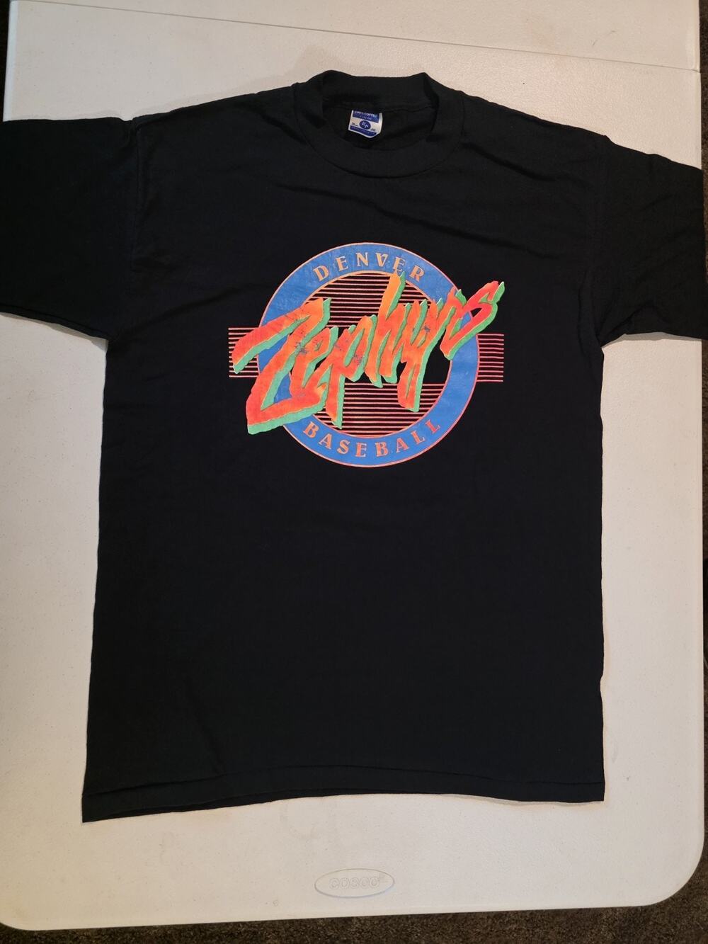 Vtg Denver Zephyrs Baseball Shirt Made USA Adult Large Single Stitch